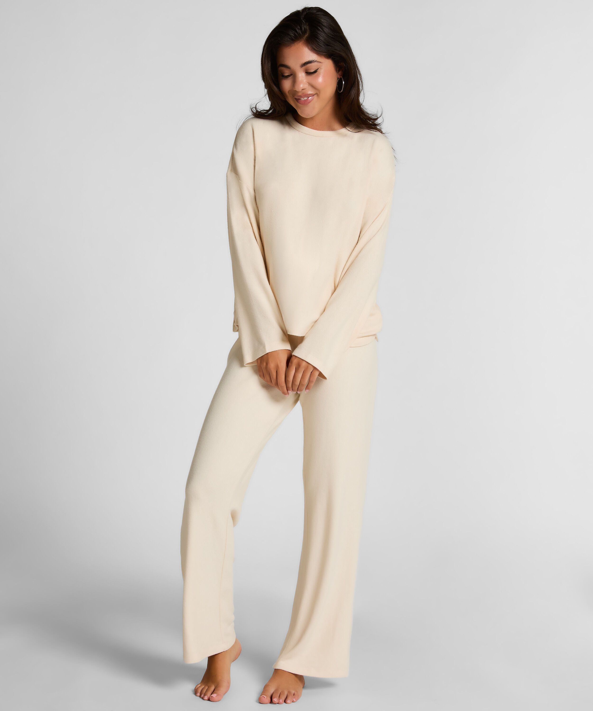 Pantalon Brushed Jersey, Blanc Pantalon Brushed Jersey, Blanc