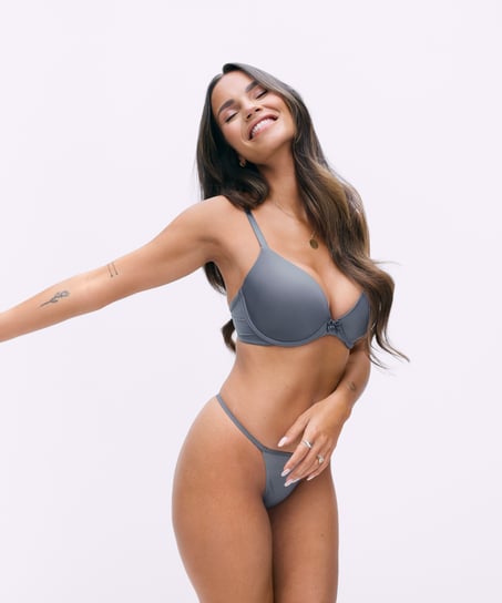 Vorgeformter Bügel-BH Plunge, Grau