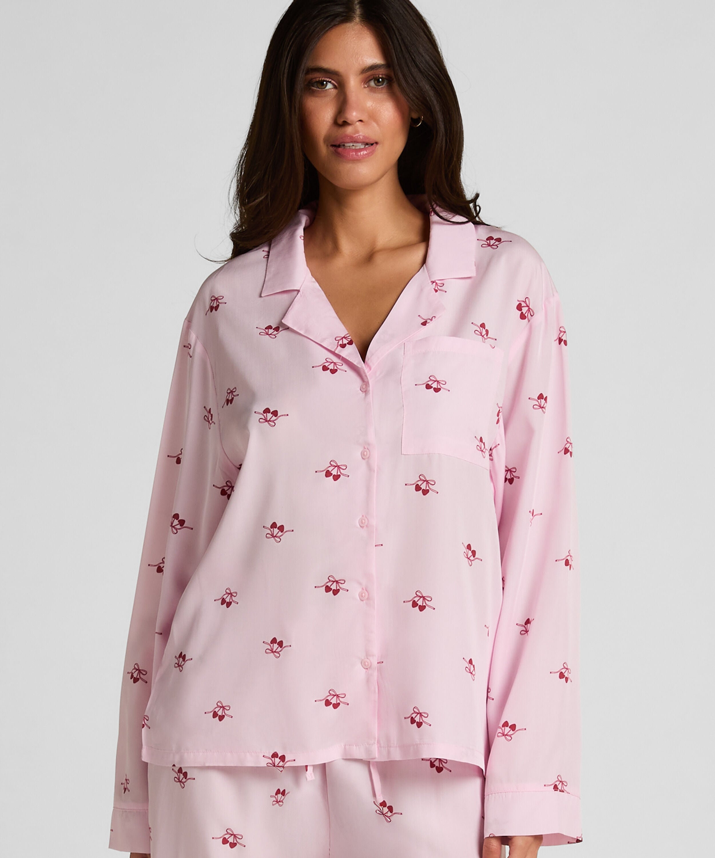 Gewebte Jacke mit Kirschen, Rose