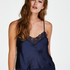 Cami Top Satin Spitze, Blau