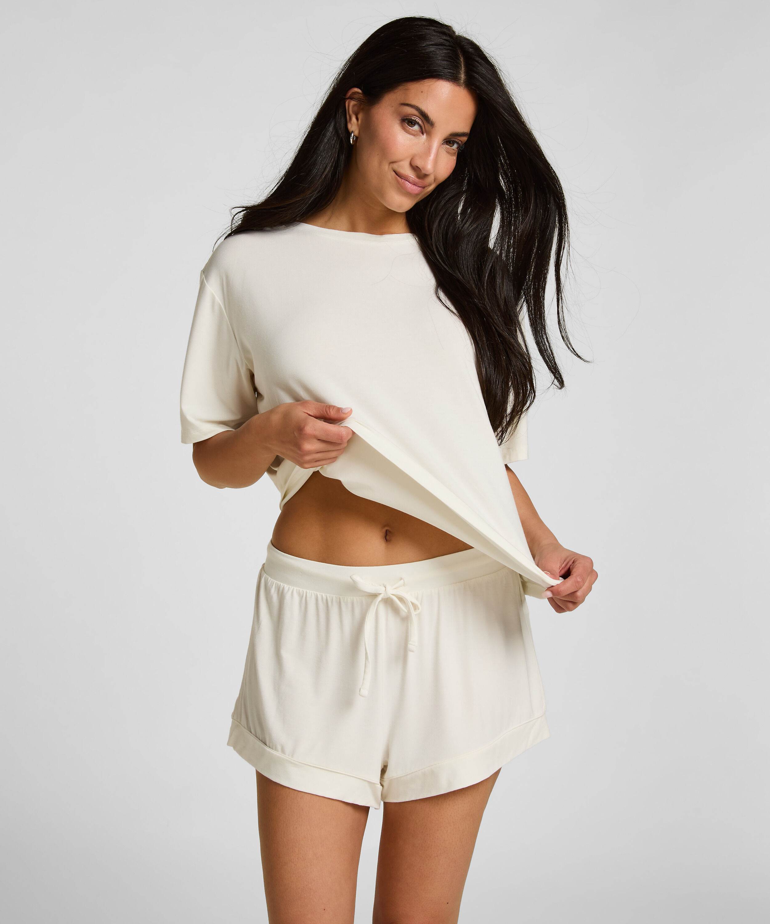 Pyjama Oberteil Jersey Kurzarm, Weiß Pyjama Oberteil Jersey Kurzarm, Weiß