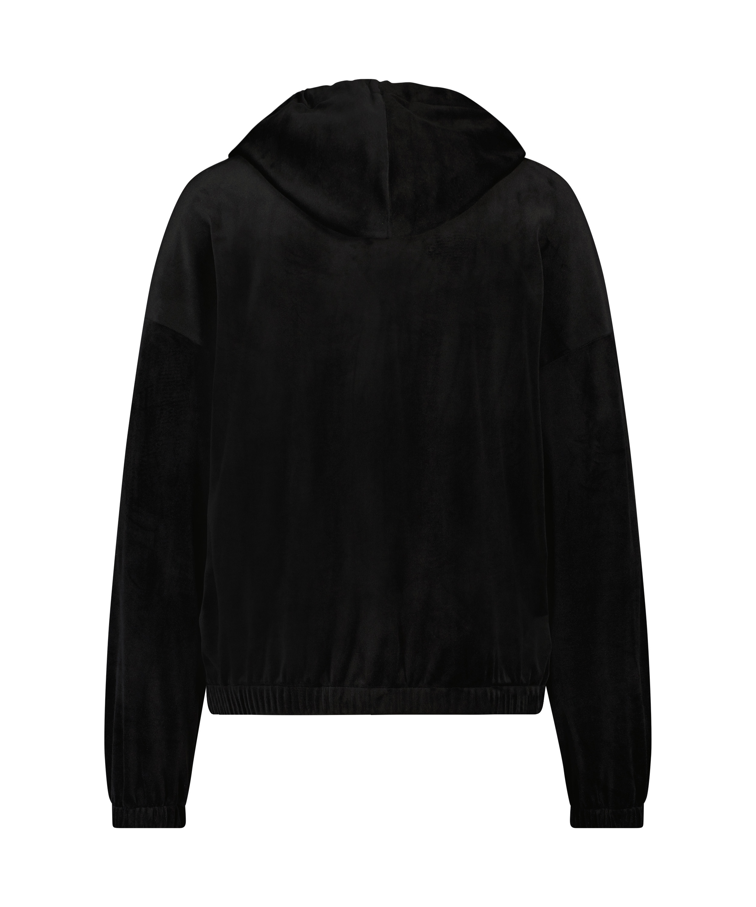 Hoodie Jacke Velours, Schwarz, main