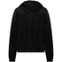 Hoodie Jacke Velours, Schwarz