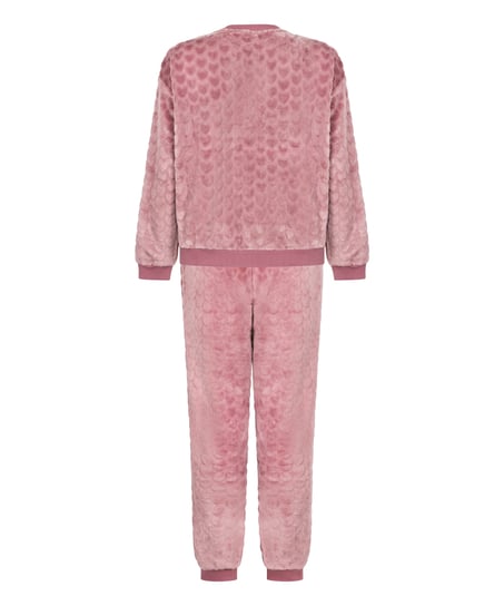 Pyjamaset Fleece Herz, Lila