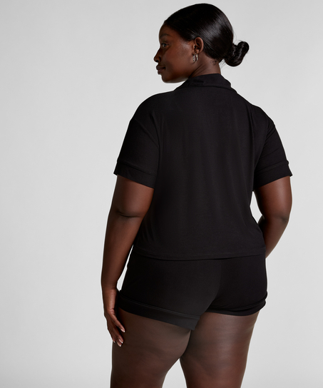 Essential-Shorts aus Ripp-Jersey, Schwarz