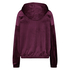 Hoodie-Jacke aus Samt, Rot