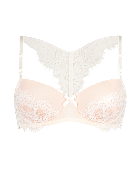 Soutien-gorge rembourr&eacute; &agrave; armatures Leyla, Blanc