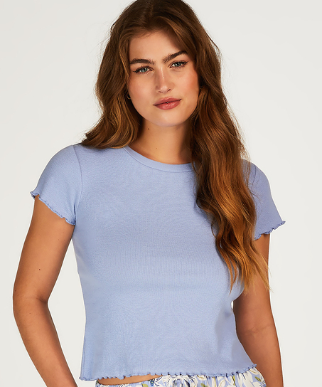 Shirt mit kurzen &Auml;rmeln Rib, Blau