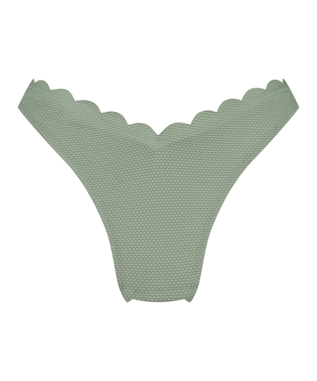Slip de Bikini Échancrés Scallop, Vert