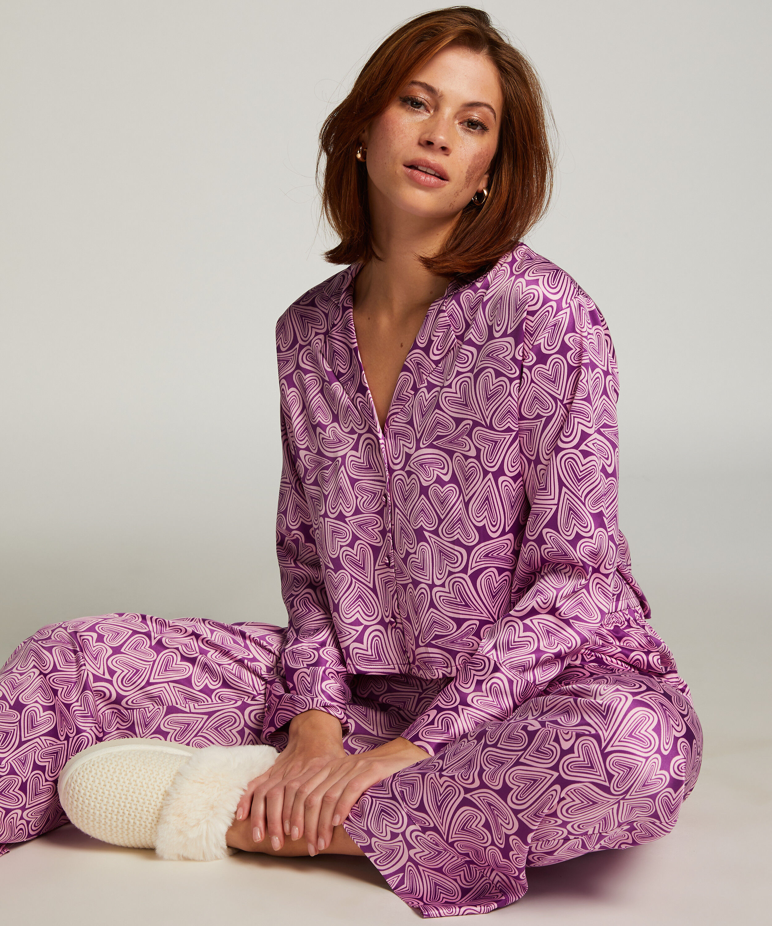 Veste &agrave; manches longues Satin, Violet