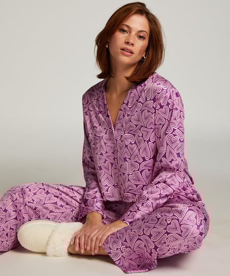 Langarmjacke Satin, Lila