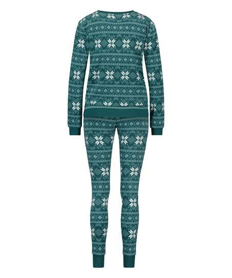 Pyjamaset Fleece, Blau