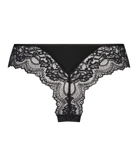 Brazilian-Slip mit hohem Beinausschnitt Dora, Schwarz