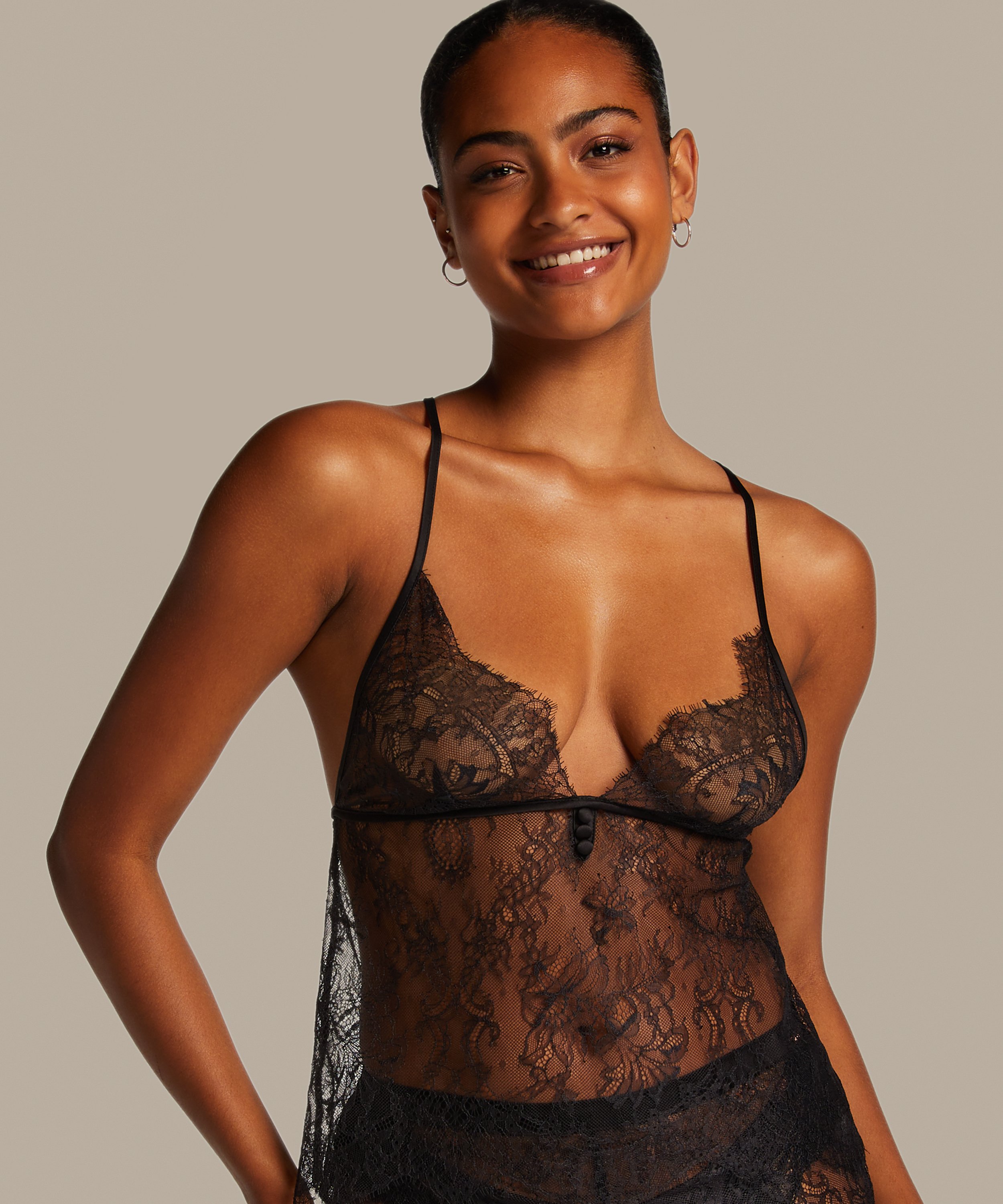 Cami Lace Delphine, Schwarz, main
