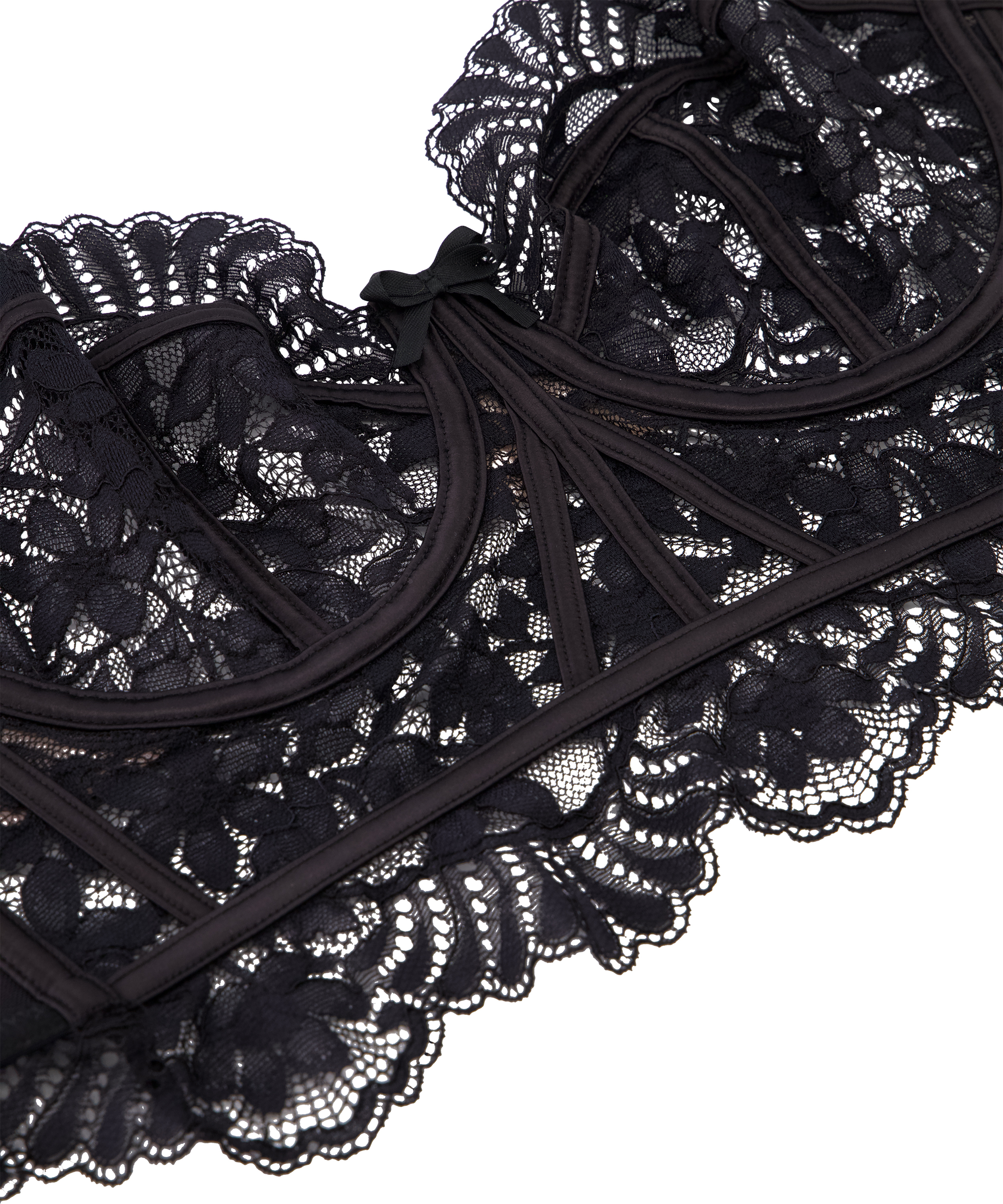 Soutien-gorge non-rembourré à armatures préformé longline Jamie, Noir, main