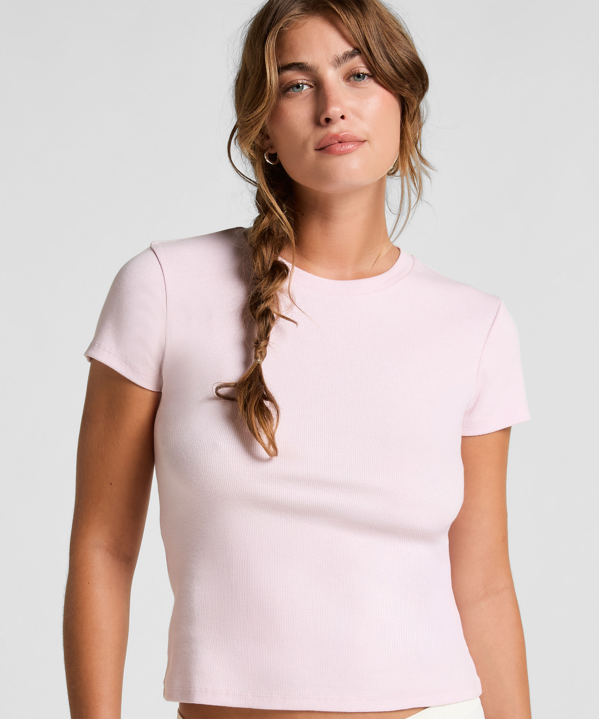 Pyjamatop Rib Crew Neck