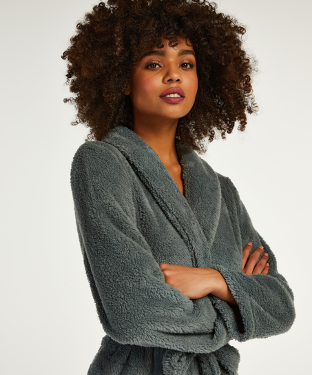 Bademantel Fleece, Grün