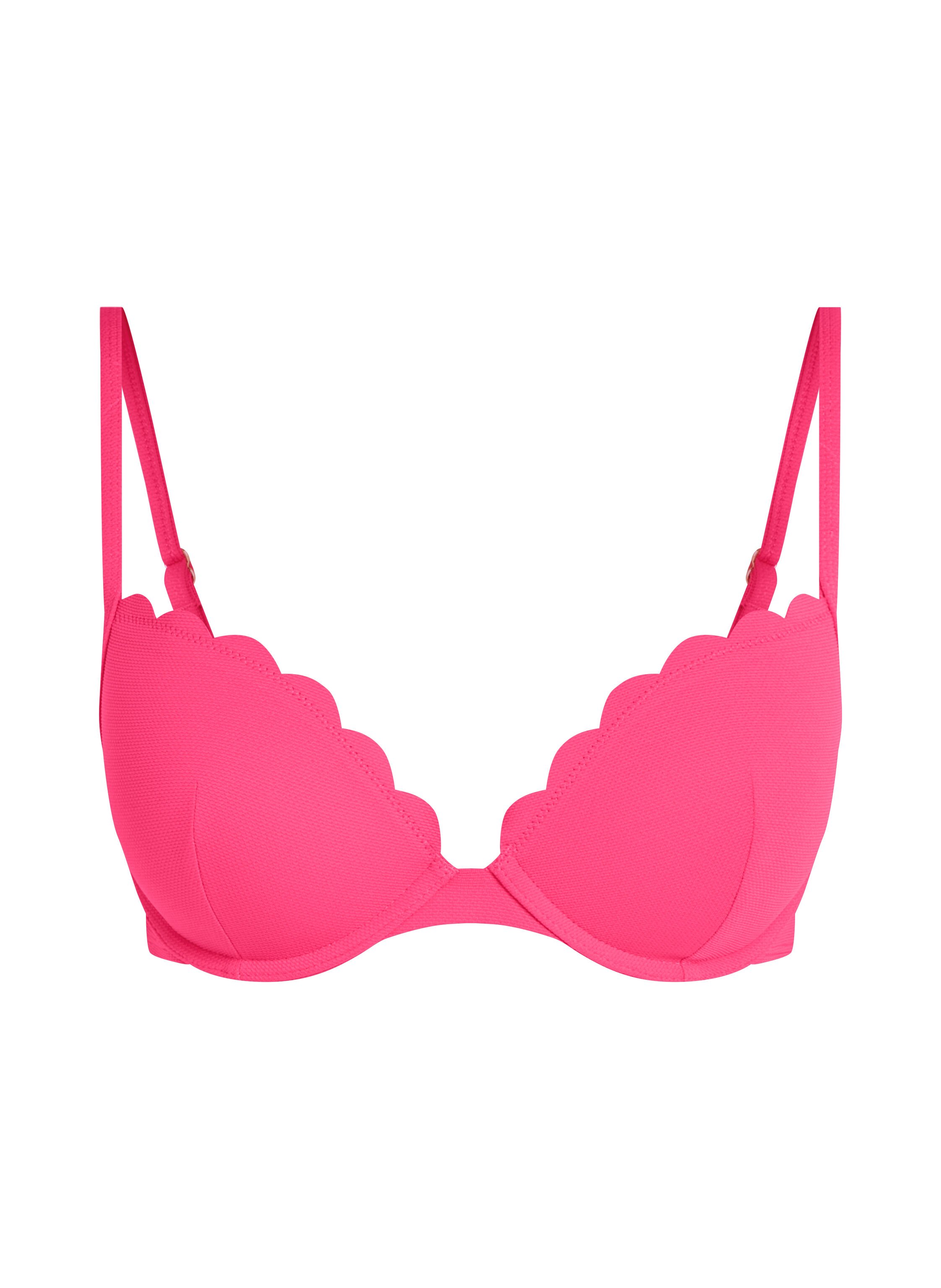 Haut de bikini &agrave; armatures &agrave; effet push-up pr&eacute;form&eacute; Scallop Taille A - E, Rose