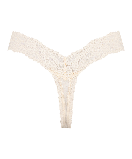 Extra tiefsitzender String Katoen, Beige