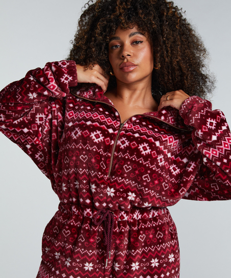 Onesie aus Fleece, Rot