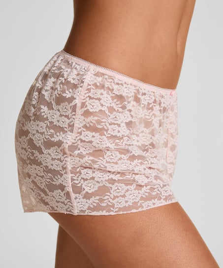 Shorts aus Allover-Spitze, Rose