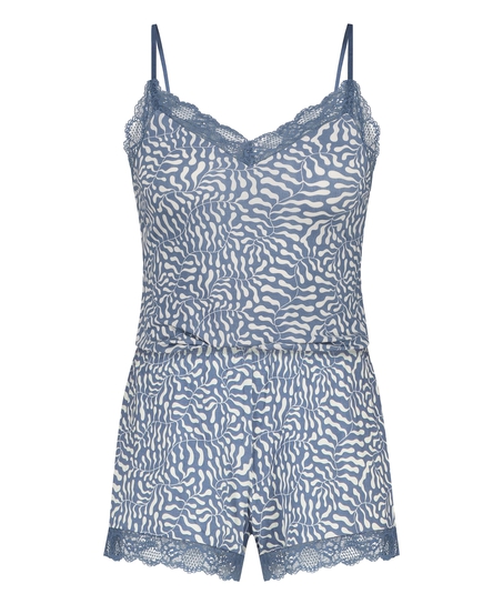 Kurzes Pyjama-Set Cami, Blau