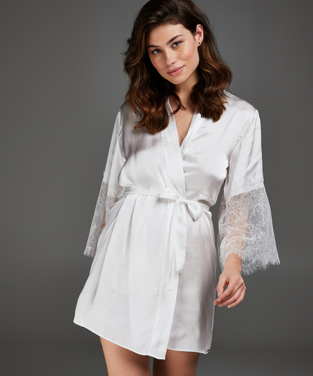 Kimono Satin Lily, Blanc