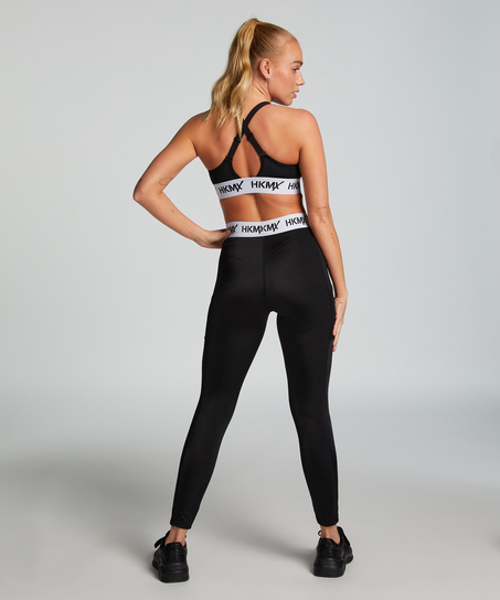 HKMX Sport-BH The Crop Logo Level 1, Schwarz