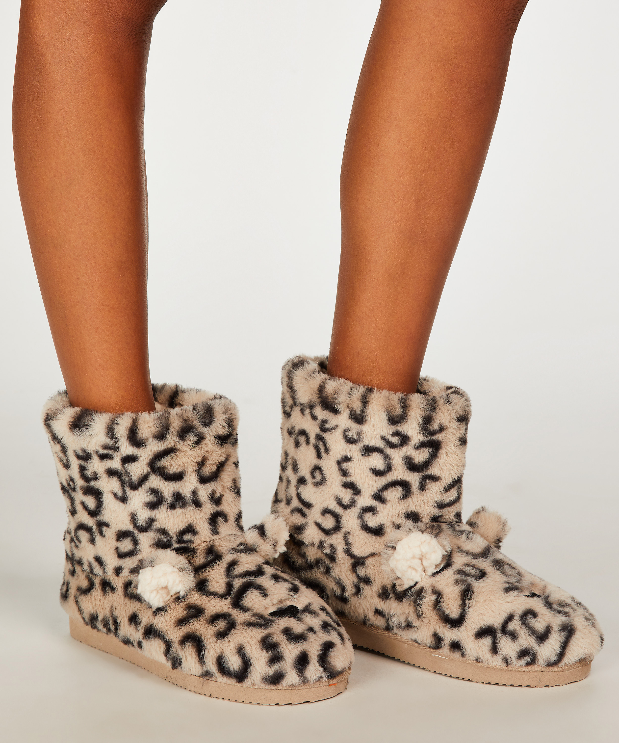 Pantoufles Leopard Print Boot, Beige, main