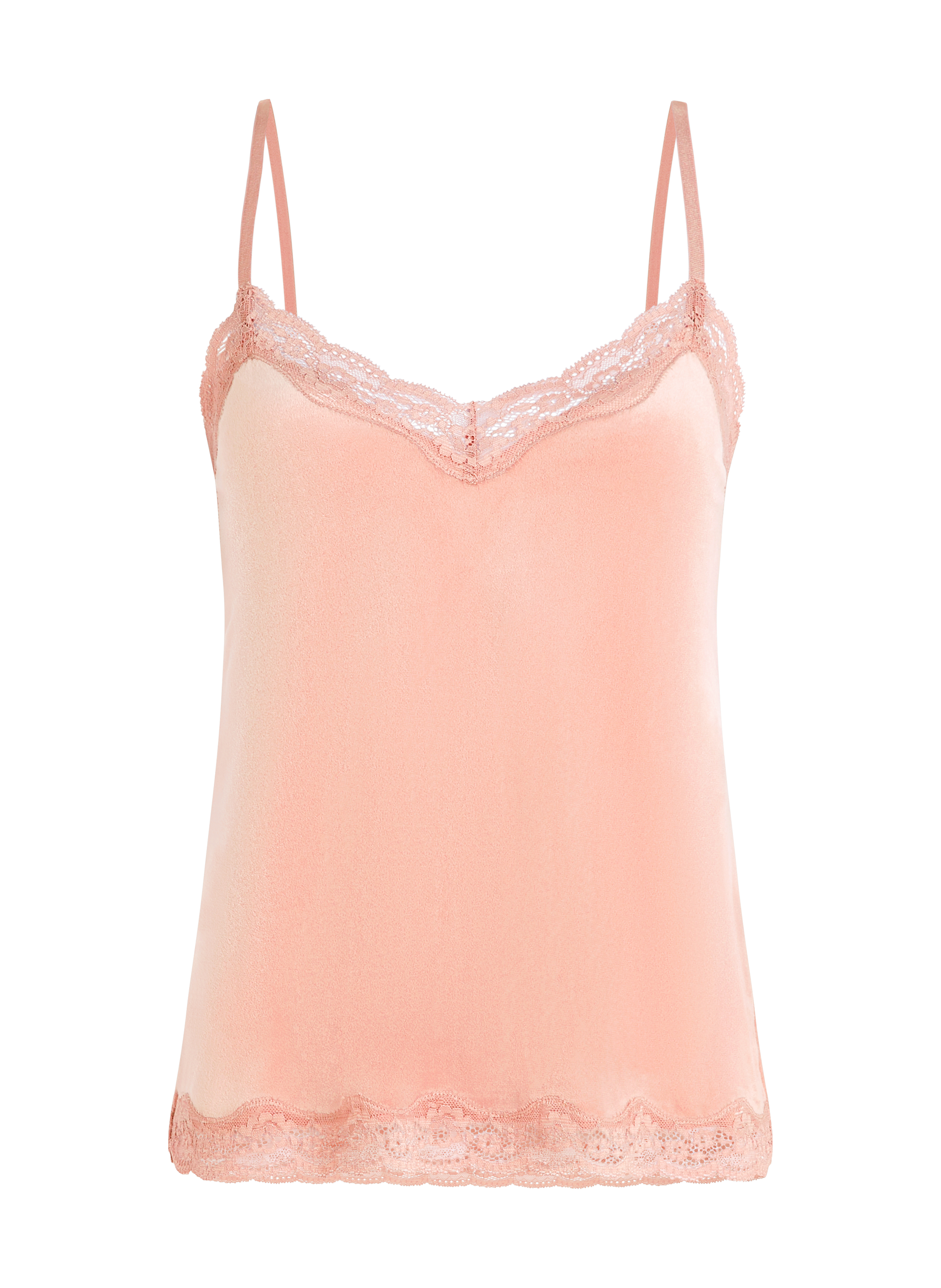 Cami Top Velours Lace, Rose, main
