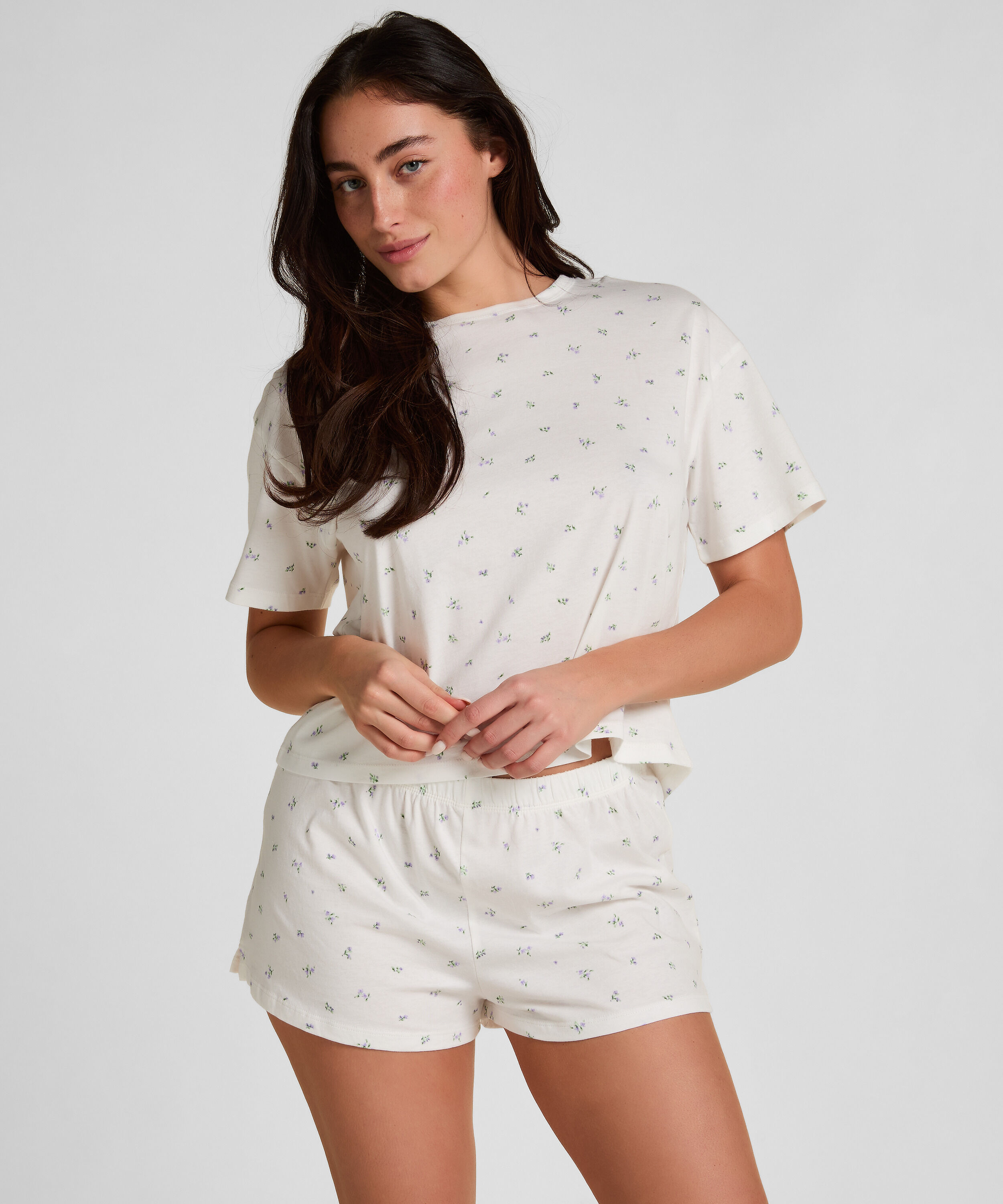 Pyjama set de coton, Blanc