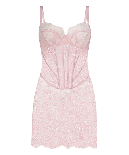 Slipdress Lace Camille, Rose