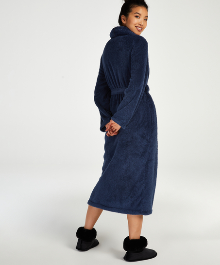 Bademantel Fleece, Blau