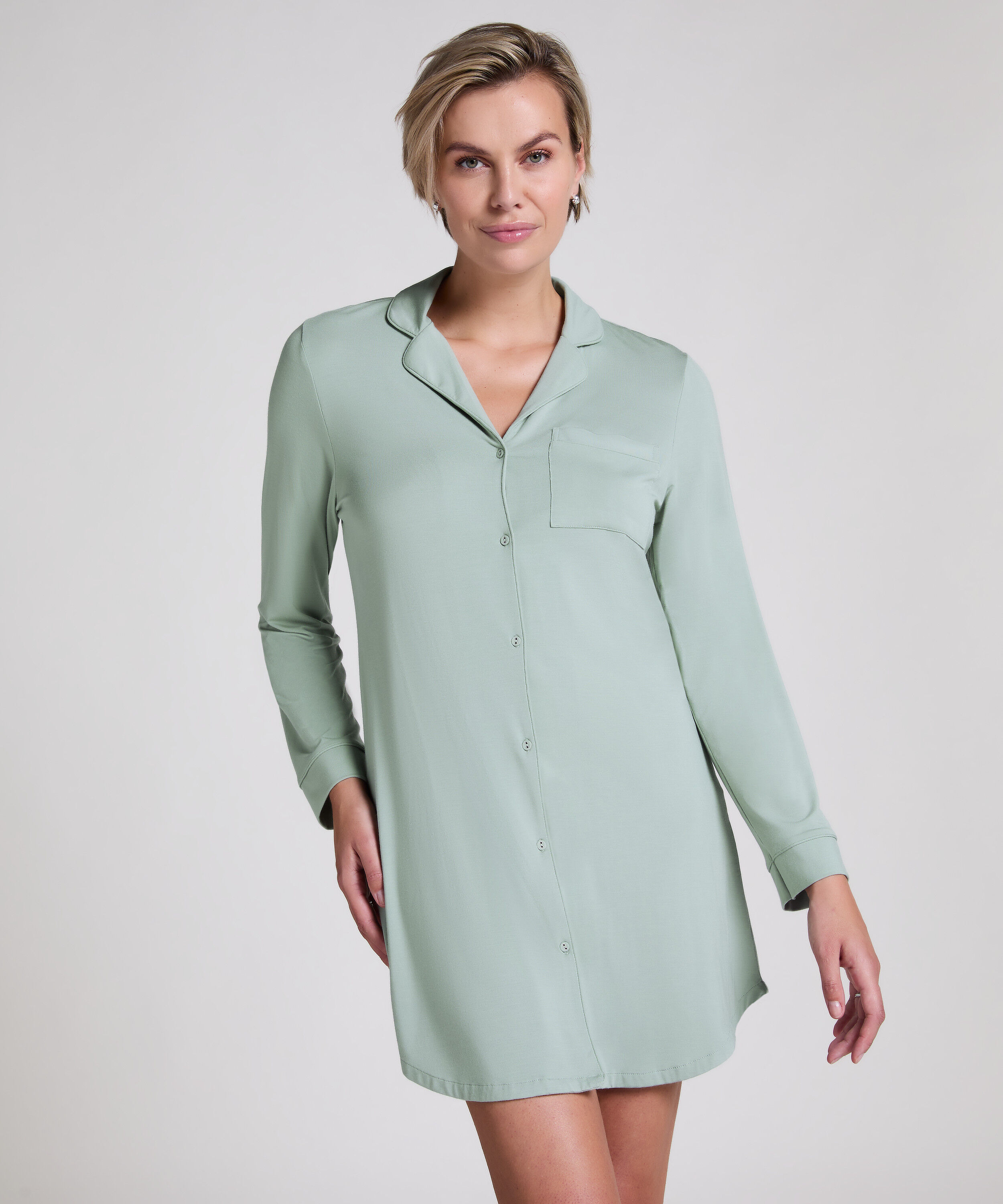 Robe-chemise à manches longues en jersey Essential
