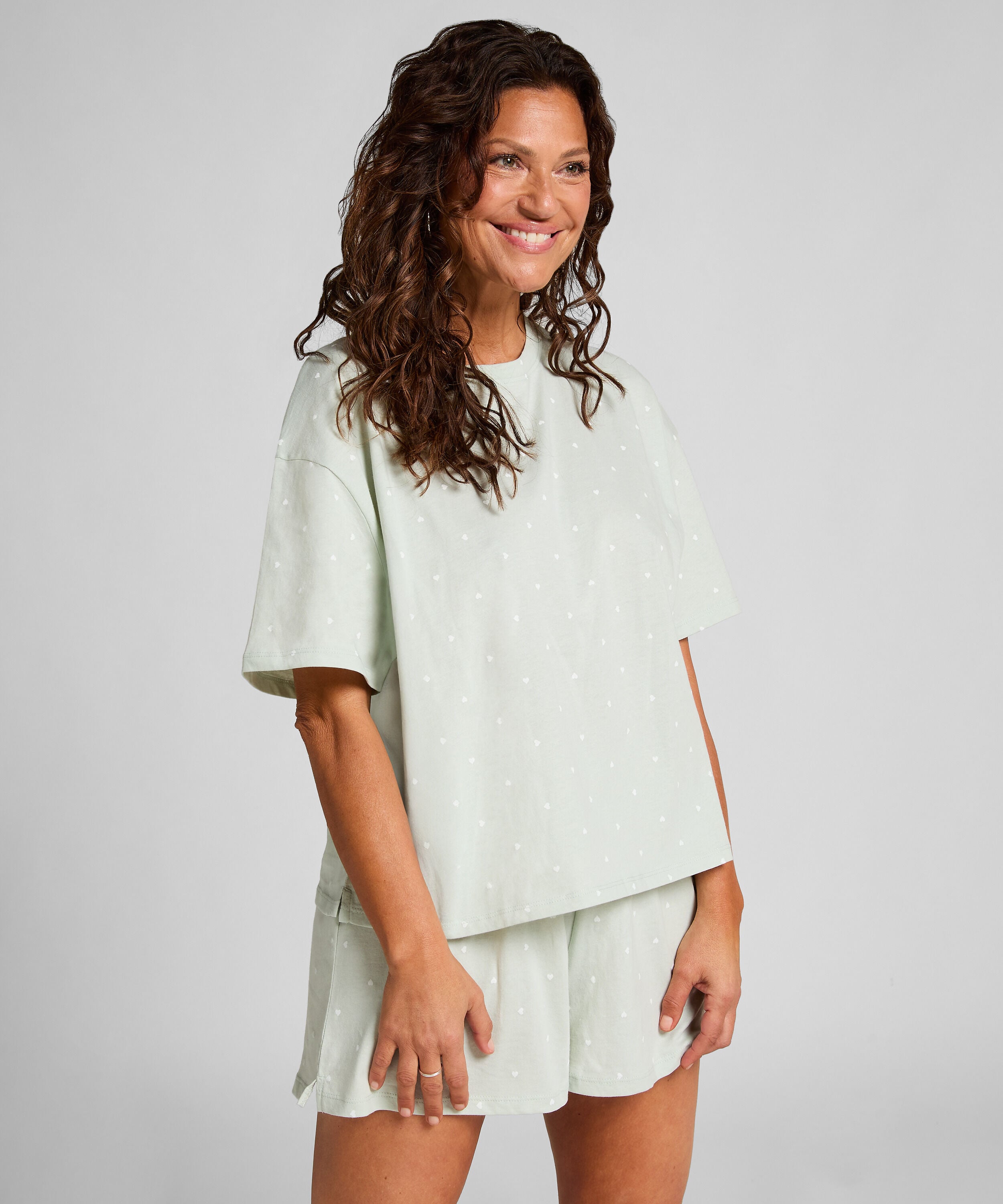 Pyjama-Set aus Baumwolle, Grün Pyjama-Set aus Baumwolle, Grün