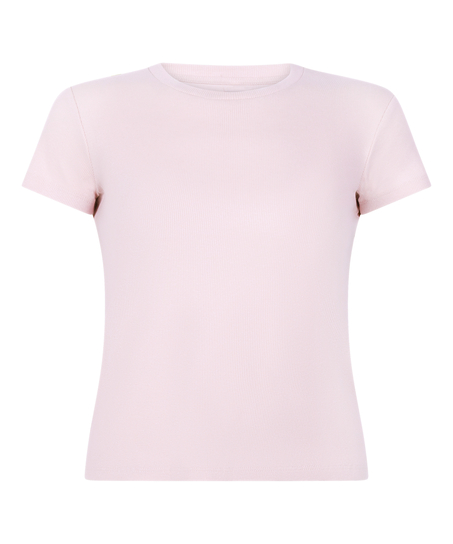 Pyjamatop Rib Crew Neck, Rose
