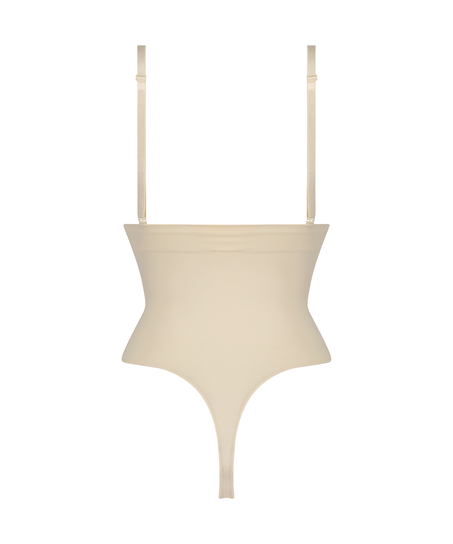 String taille haute à gaine sculptante sans coutures mise en forme, Beige