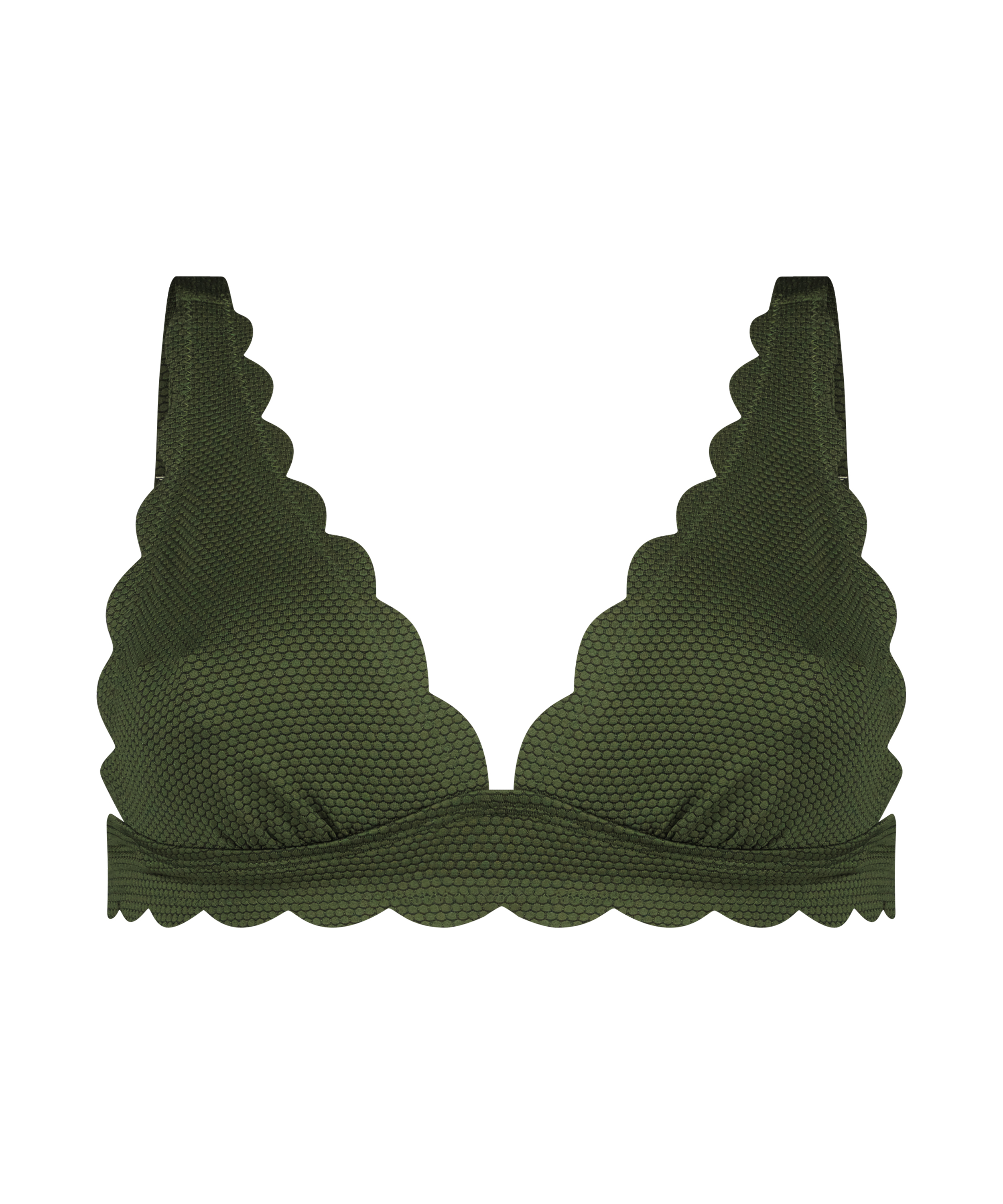 Haut de bikini Triangle Scallop, Vert, main