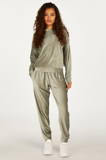 Image of Hunkemöller Jogginghose Velours Rib grün