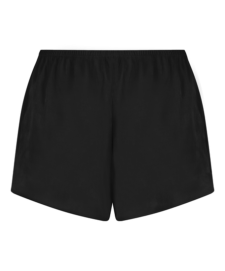 Satin-Shorts Minimal, Schwarz