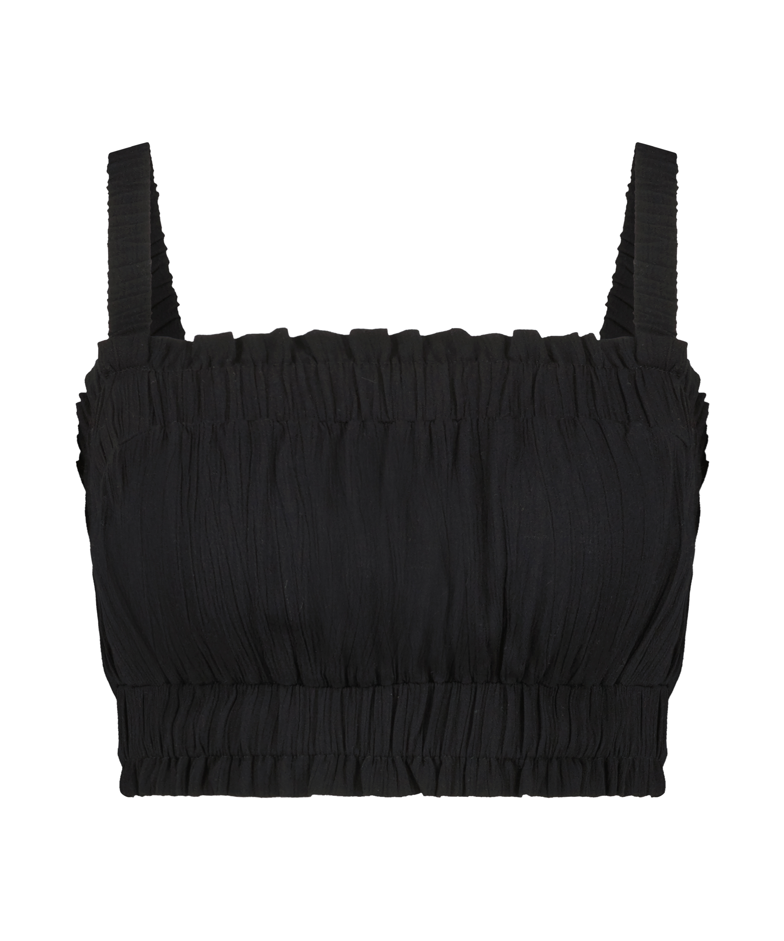 Top court Ruched, Noir, main