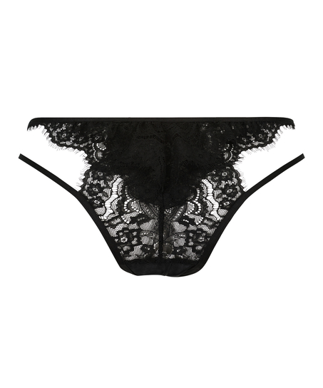 Brazilian mit hohem Ausschnitt Portia, mit offenem Schritt, Schwarz