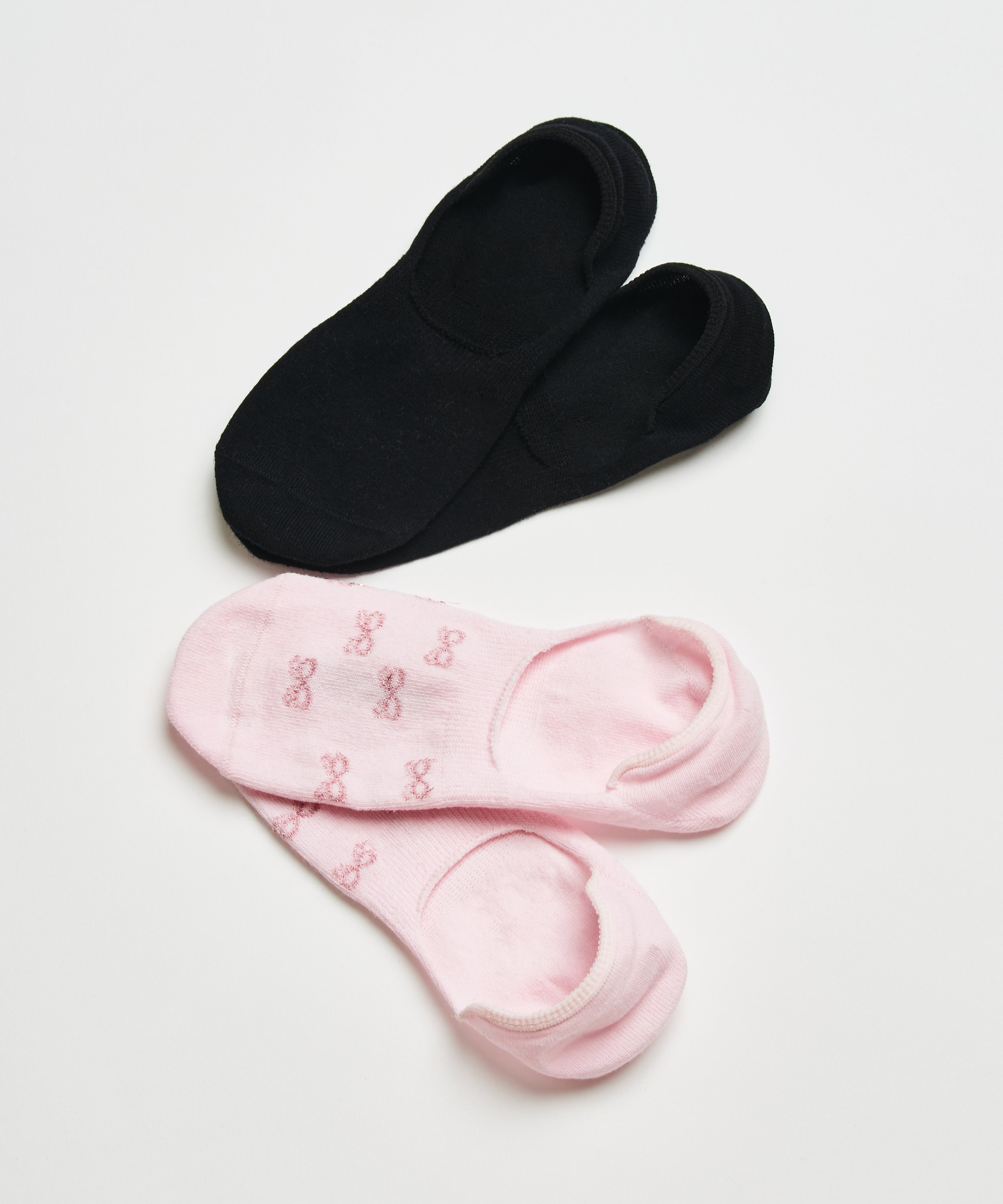 Lot de 2 paires de footies, Rose, main