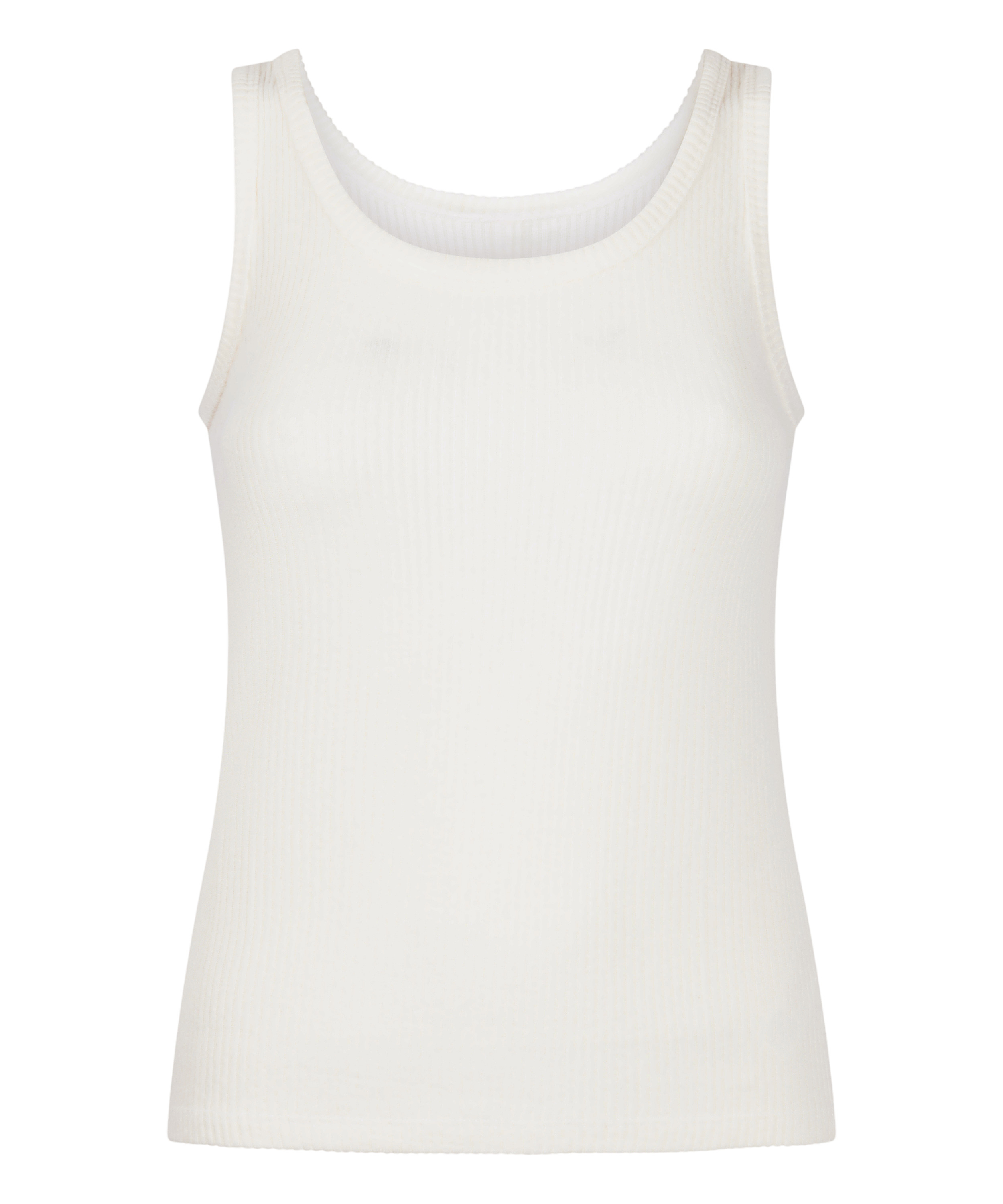 Singlet aus gebürstetem Jersey-Rippstrick, Weiß, main
