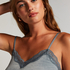 Cami Top Velours Lace, Blau