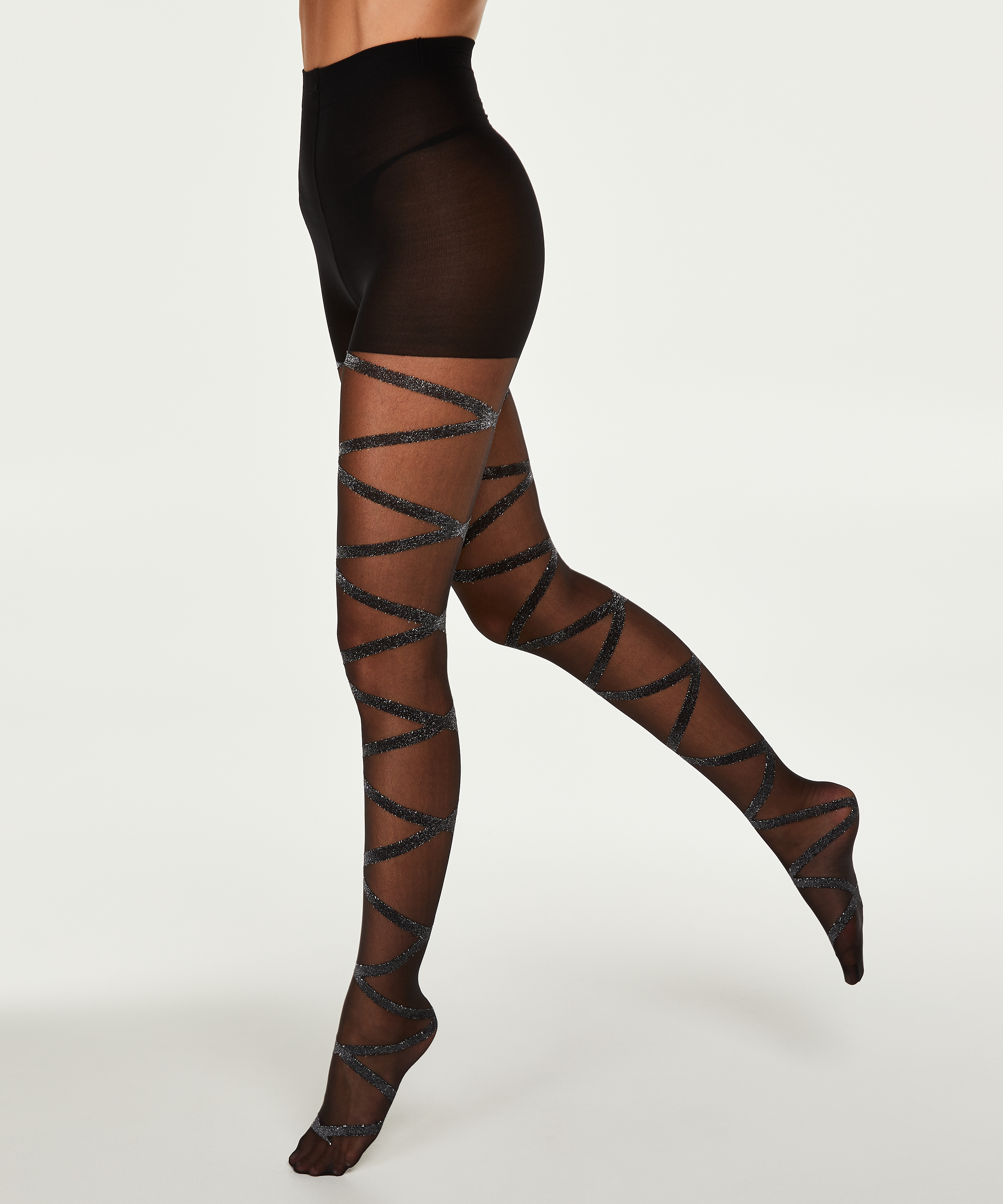 20 Denier Collant Open Gladiator, Noir, main