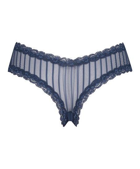 Slip brésilien V-shape mesh, Bleu