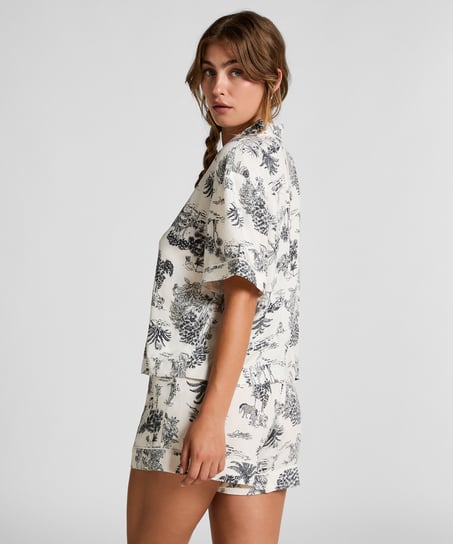 Gewebte Shorts, Weiß