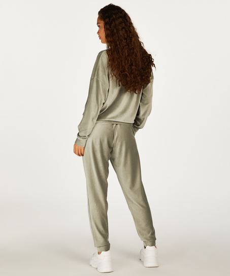 Top &agrave; manches longues Velours Rib, Vert