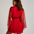 Kimono Satin und Spitze, Rot